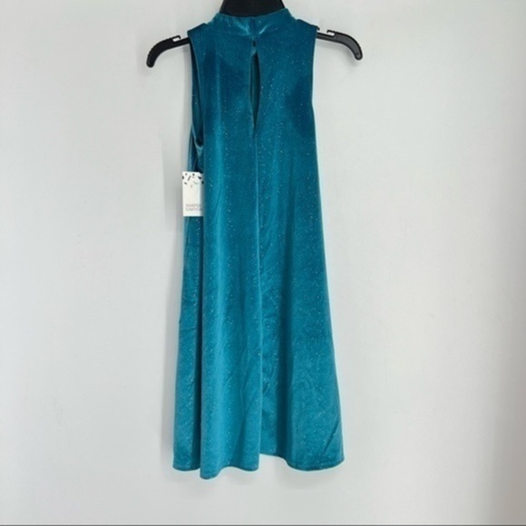 5/$25 HARPER Canyon Girls High Neck Sparkle Velour A-Line Dress - Picture 3 of 6
